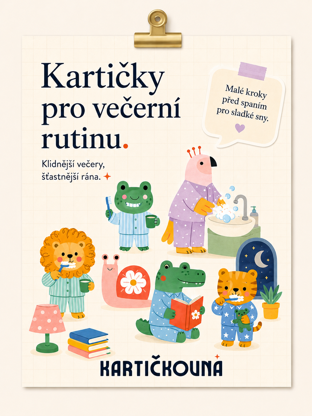 Kartičky pro večerní rutinu